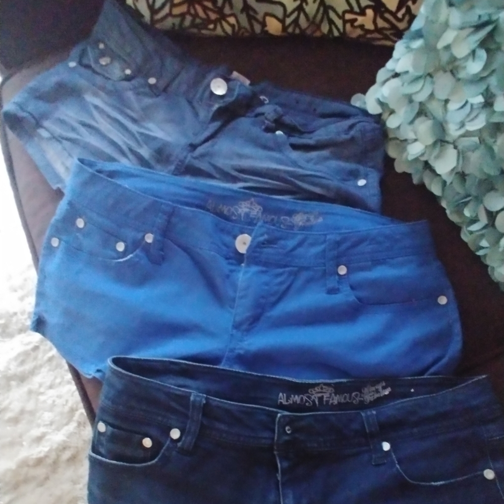 Almost famous 3 pairs of blue shorts size 9